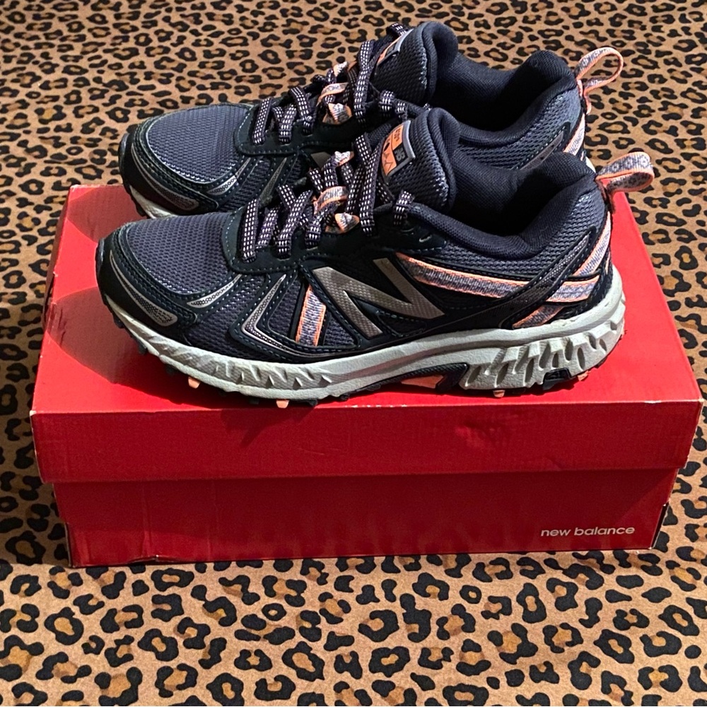 New Balance Women’s Navy Blue and Orange Trail Sneakers